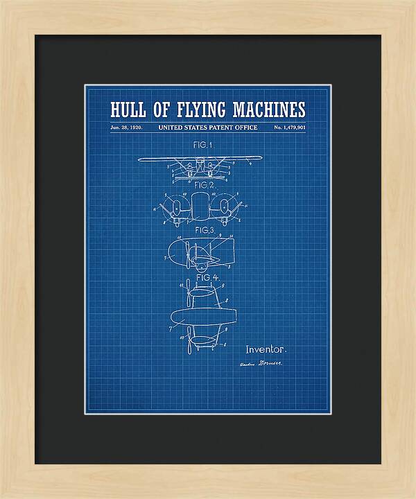 Flying Boat Hull Blueprint Patent Us1479901