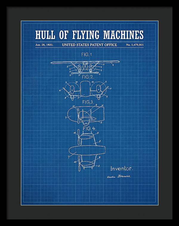 Flying Boat Hull Blueprint Patent Us1479901