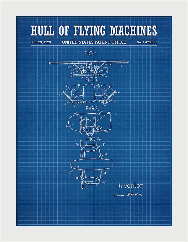 Flying Boat Hull Blueprint Patent Us1479901