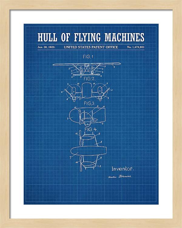 Flying Boat Hull Blueprint Patent Us1479901