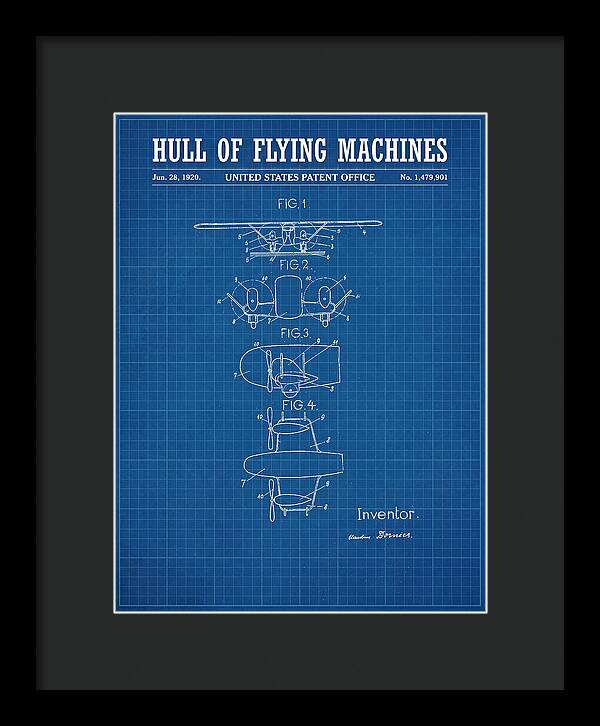 Flying Boat Hull Blueprint Patent Us1479901