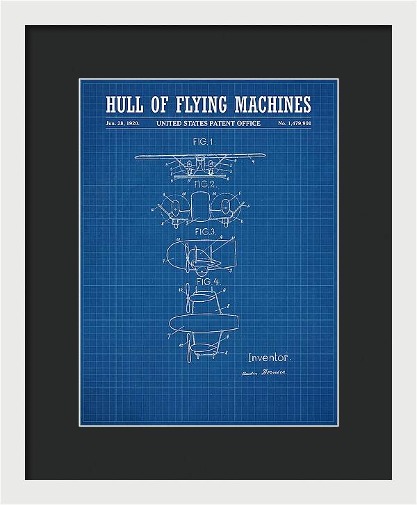 Flying Boat Hull Blueprint Patent Us1479901
