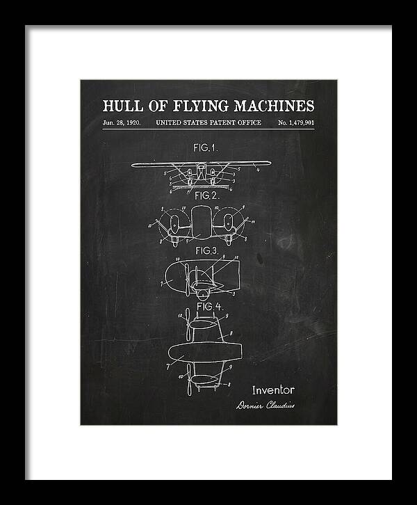 Flying Boat Hull Chalkboard Patent Us1479901