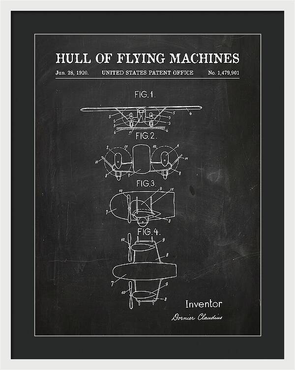 Flying Boat Hull Chalkboard Patent Us1479901