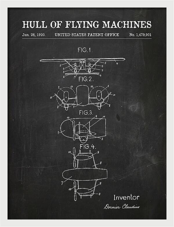Flying Boat Hull Chalkboard Patent Us1479901