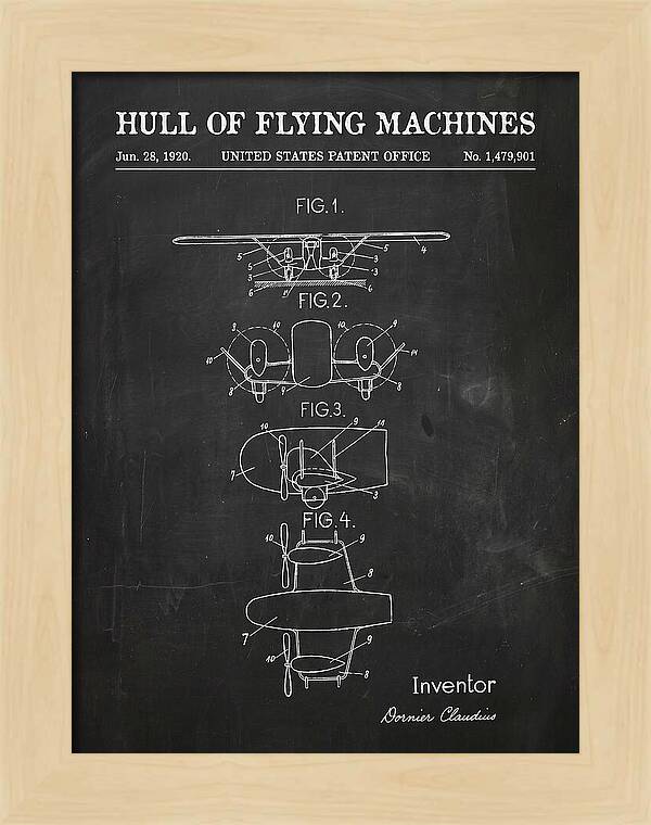 Flying Boat Hull Chalkboard Patent Us1479901