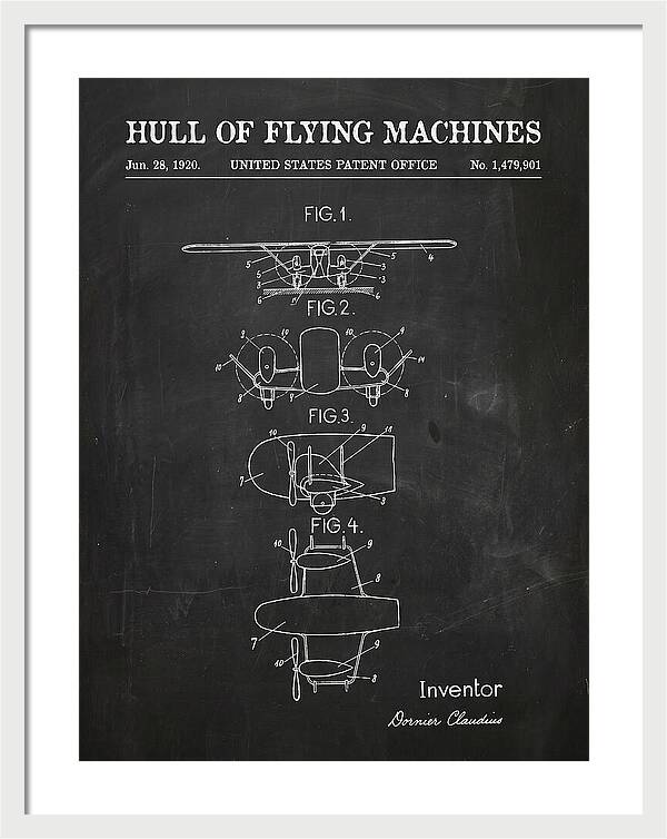 Flying Boat Hull Chalkboard Patent Us1479901