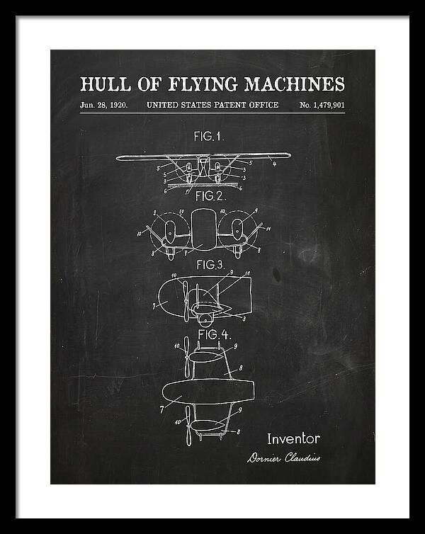 Flying Boat Hull Chalkboard Patent Us1479901