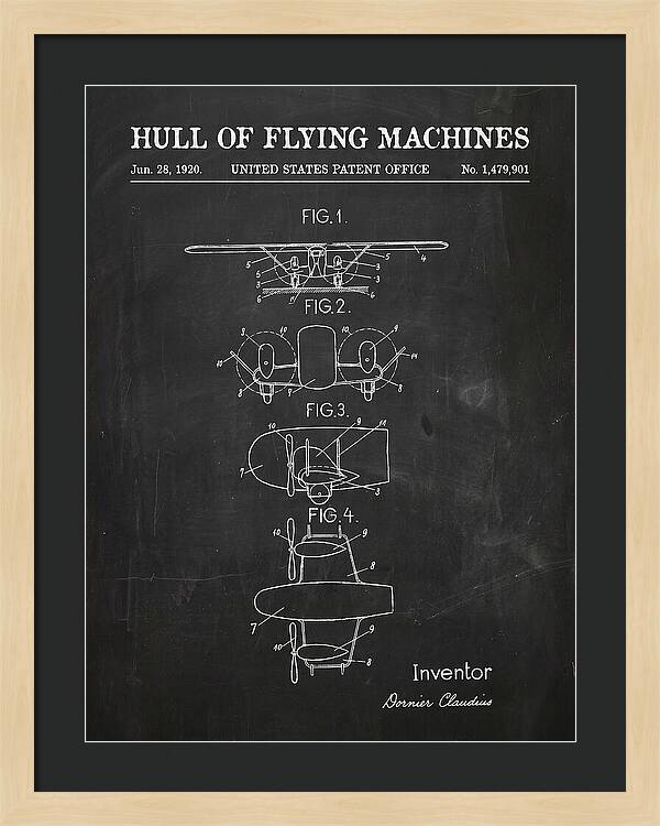 Flying Boat Hull Chalkboard Patent Us1479901