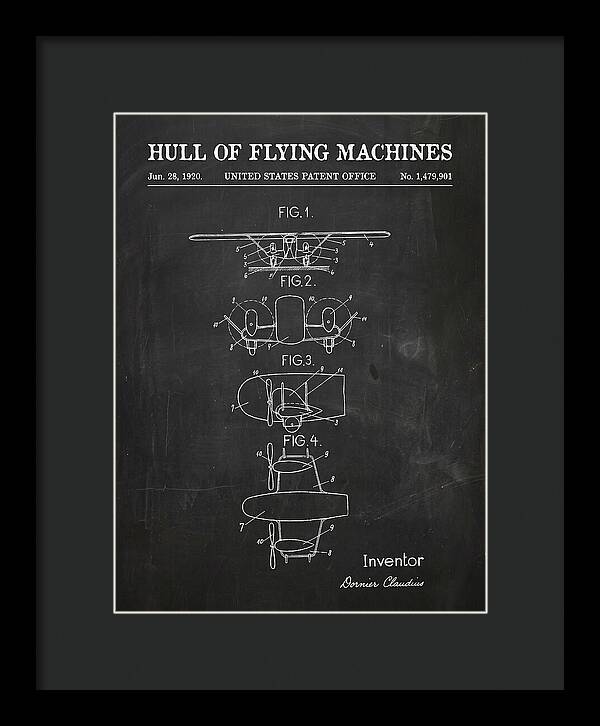 Flying Boat Hull Chalkboard Patent Us1479901