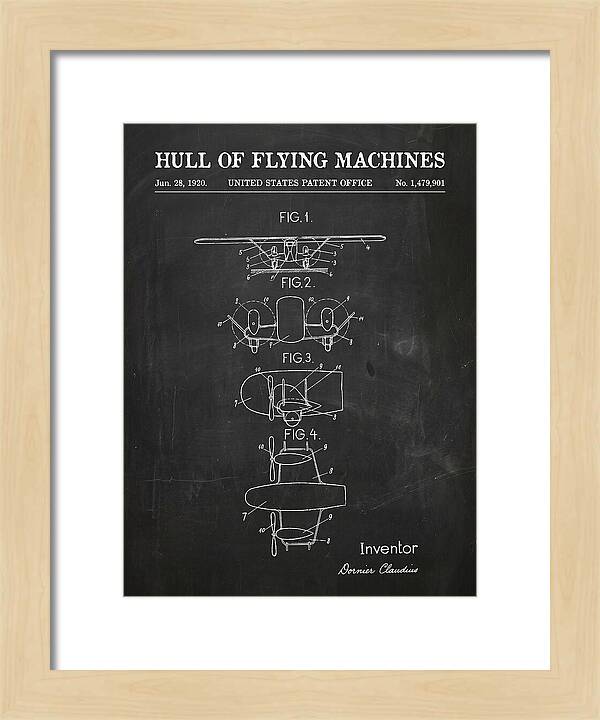 Flying Boat Hull Chalkboard Patent Us1479901