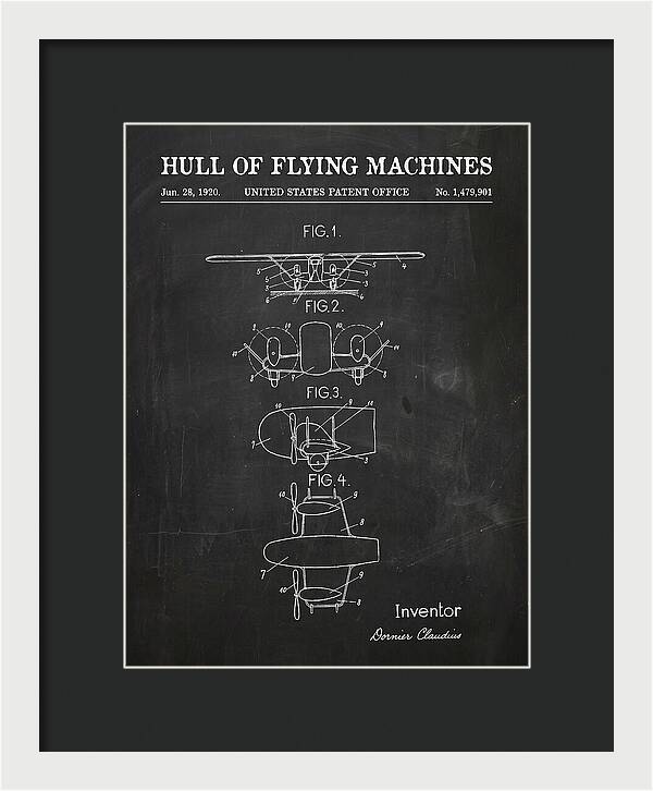 Flying Boat Hull Chalkboard Patent Us1479901