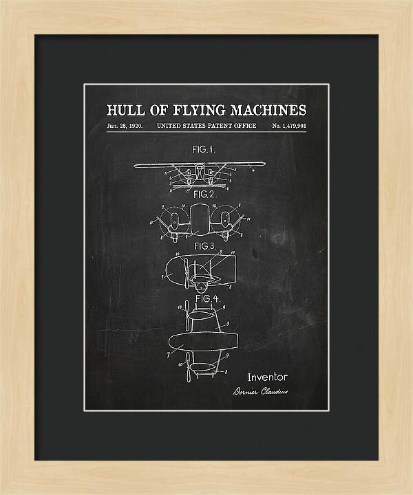 Flying Boat Hull Chalkboard Patent Us1479901