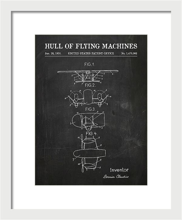 Flying Boat Hull Chalkboard Patent Us1479901