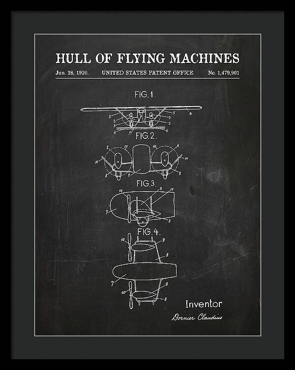 Flying Boat Hull Chalkboard Patent Us1479901