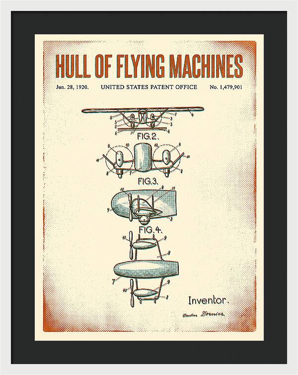 Flying Boat Hull Retro Patent Us1479901