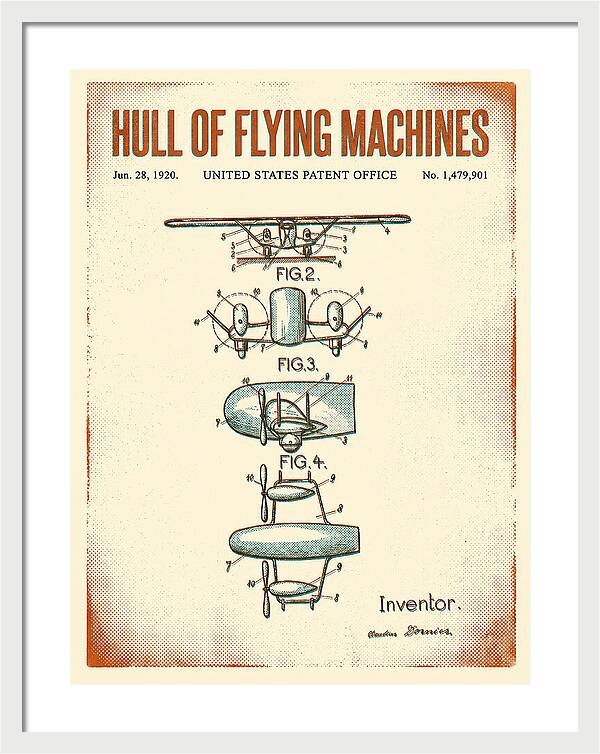 Flying Boat Hull Retro Patent Us1479901