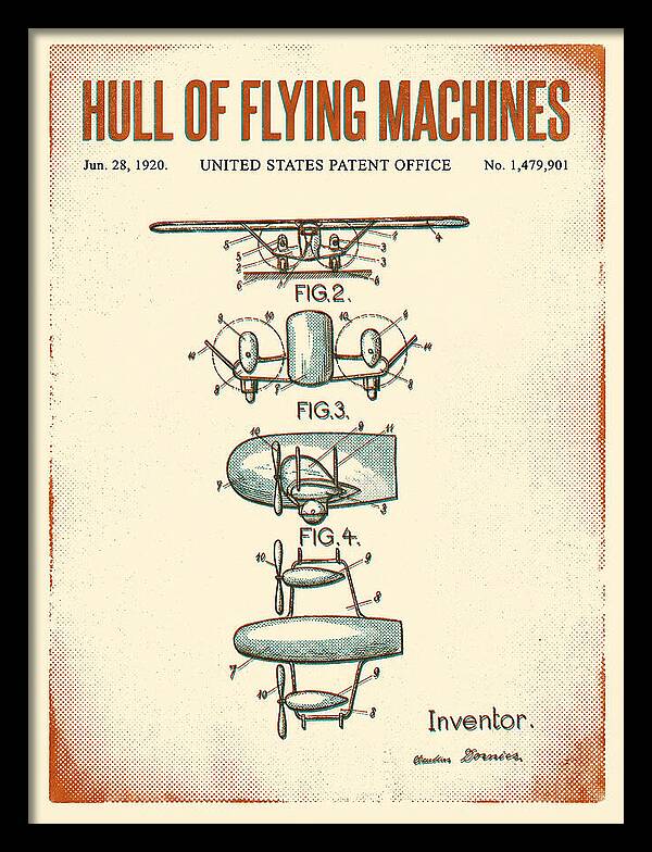 Flying Boat Hull Retro Patent Us1479901