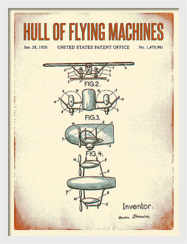 Flying Boat Hull Retro Patent Us1479901