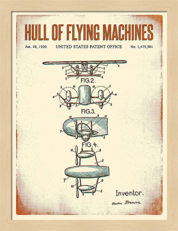 Flying Boat Hull Retro Patent Us1479901