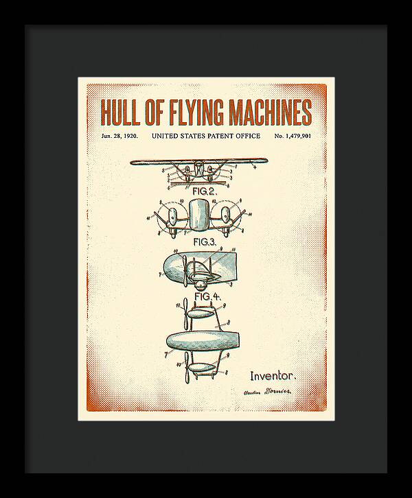 Flying Boat Hull Retro Patent Us1479901