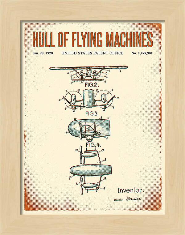 Flying Boat Hull Retro Patent Us1479901
