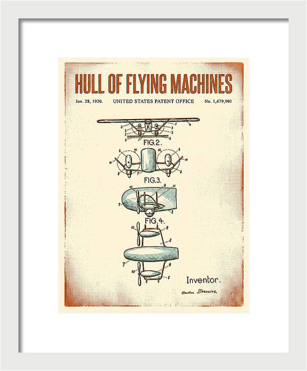 Flying Boat Hull Retro Patent Us1479901