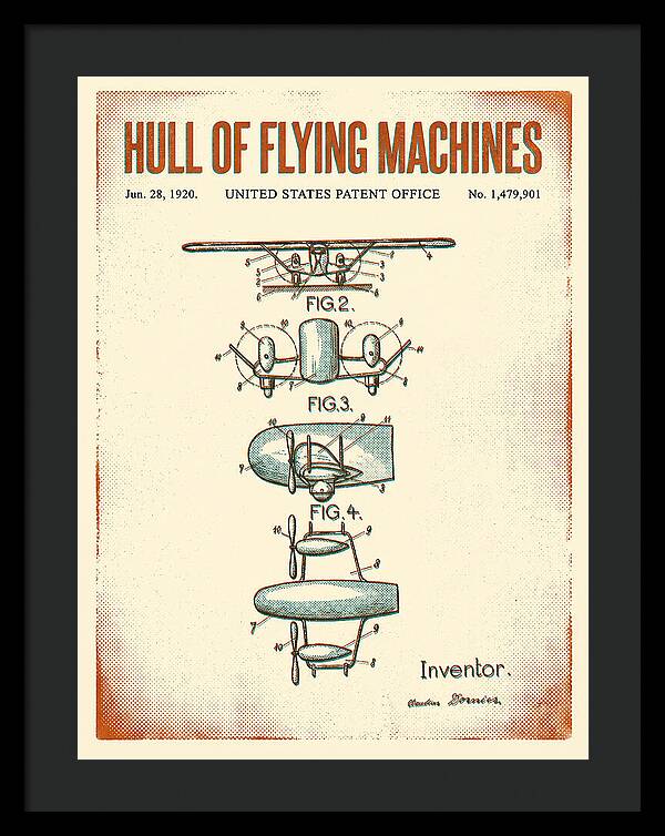 Flying Boat Hull Retro Patent Us1479901