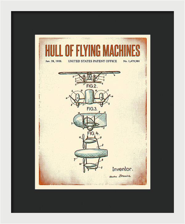 Flying Boat Hull Retro Patent Us1479901