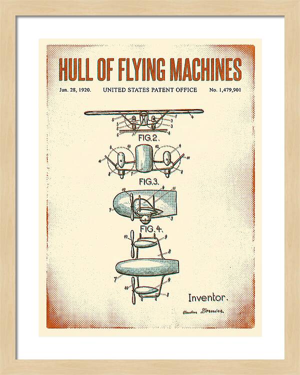 Flying Boat Hull Retro Patent Us1479901