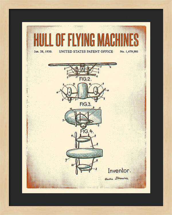Flying Boat Hull Retro Patent Us1479901