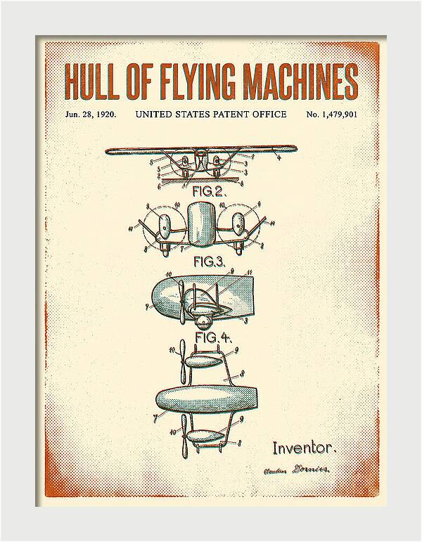 Flying Boat Hull Retro Patent Us1479901