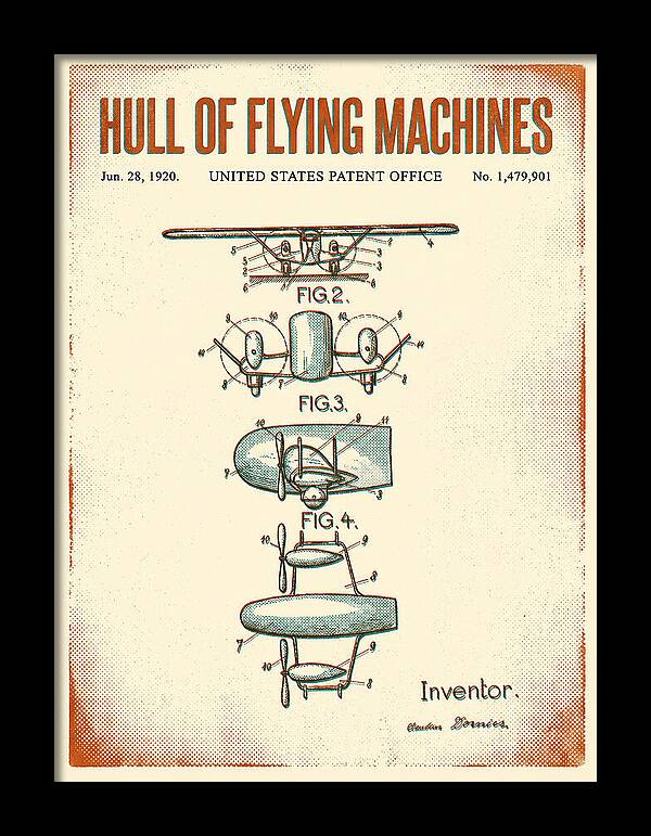 Flying Boat Hull Retro Patent Us1479901
