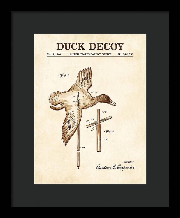 Flying Duck Decoy Watercolor Patent Us2441753a