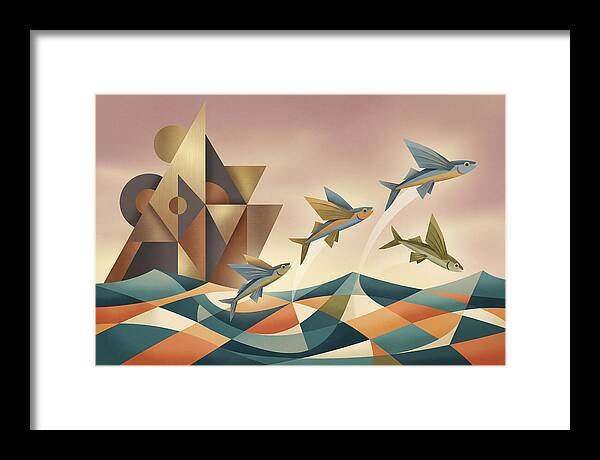 Flying Fish Leaping From Ocean