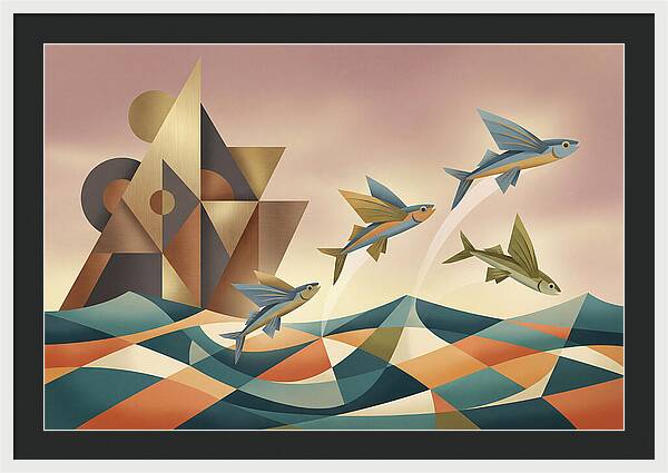 Flying Fish Leaping From Ocean