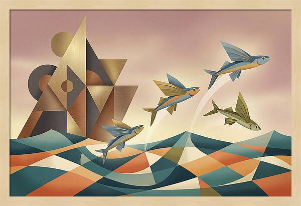 Flying Fish Leaping From Ocean