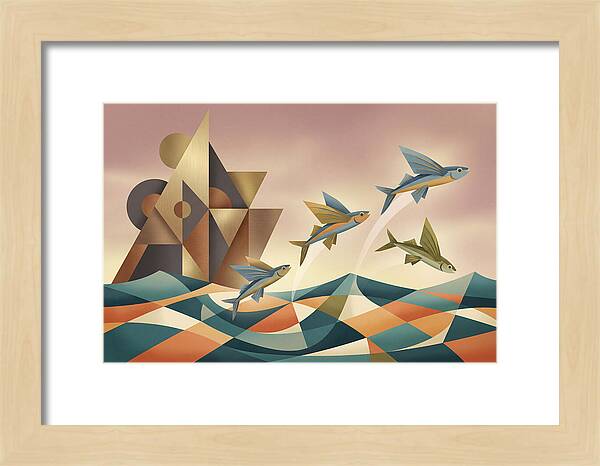 Flying Fish Leaping From Ocean