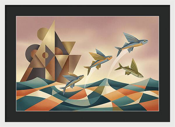 Flying Fish Leaping From Ocean