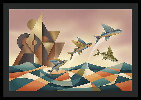 Flying Fish Leaping From Ocean