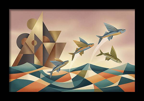 Flying Fish Leaping From Ocean