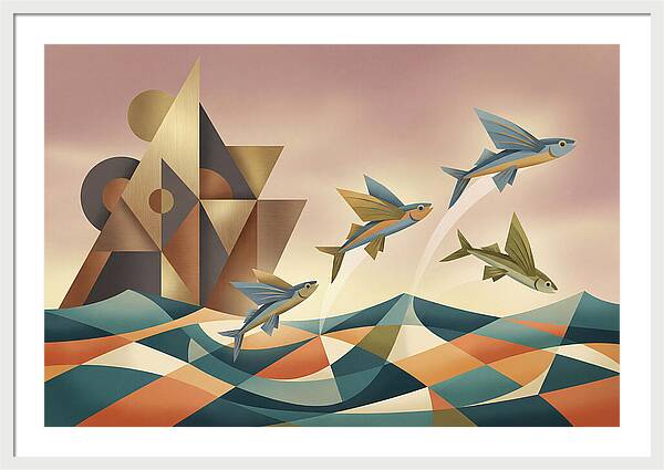 Flying Fish Leaping From Ocean