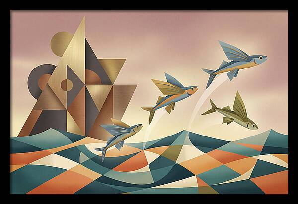 Flying Fish Leaping From Ocean