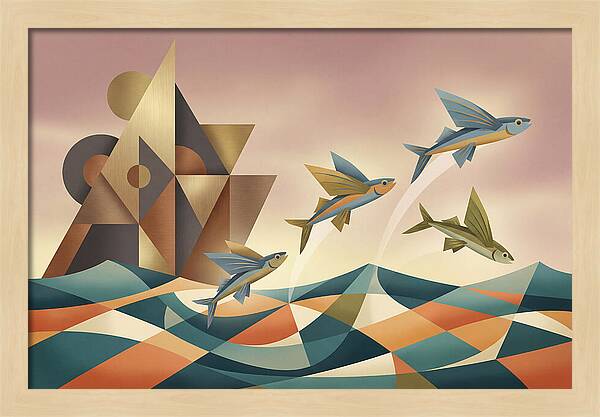 Flying Fish Leaping From Ocean