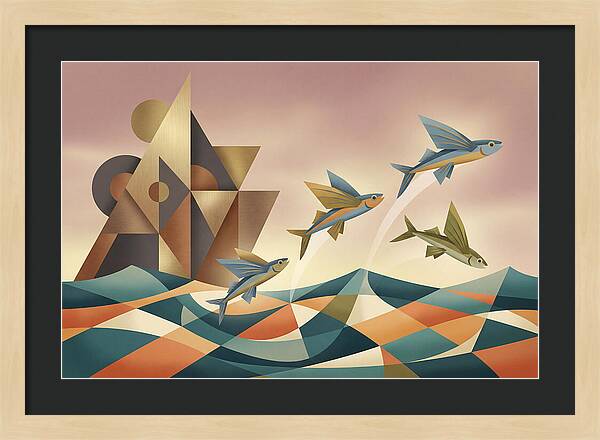 Flying Fish Leaping From Ocean
