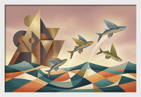 Flying Fish Leaping From Ocean