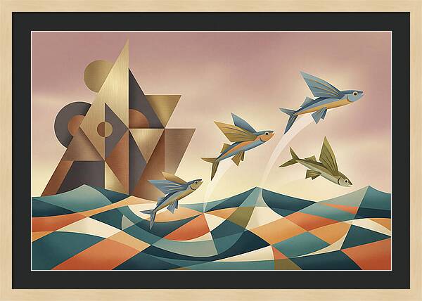 Flying Fish Leaping From Ocean