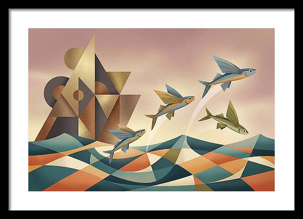 Flying Fish Leaping From Ocean
