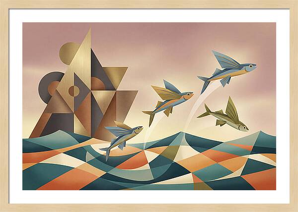 Flying Fish Leaping From Ocean