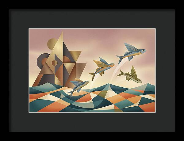 Flying Fish Leaping From Ocean